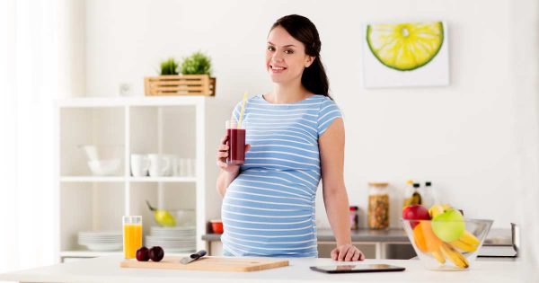 pregnant woman with dirnks